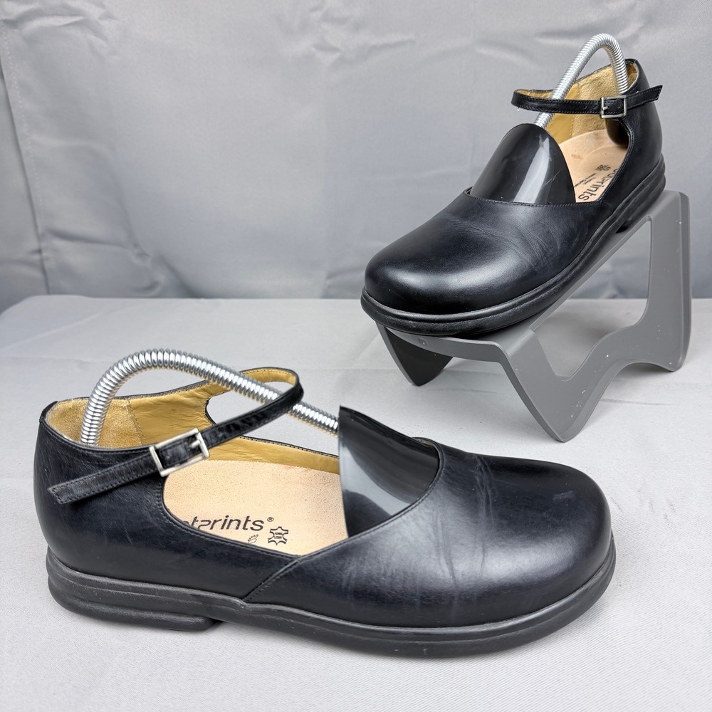 Footprints by Birkenstock Black Leather Mary Jane Flats Made in Germany Size 40